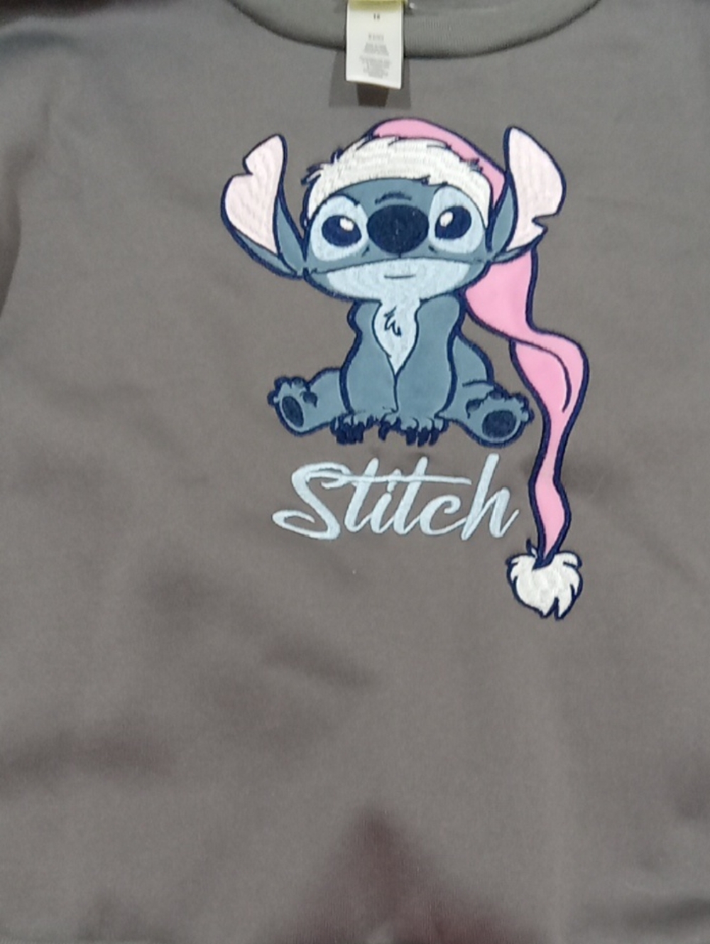 Disney Stitch Pullover in Charcoal with Blue Logo Tag